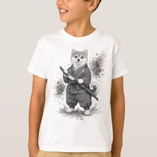 【Samurai Husky Ink Art T-Shirt】 Tシャツ