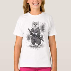 【Samurai Husky Ink Art Women’s T-Shirt】 Tシャツ
