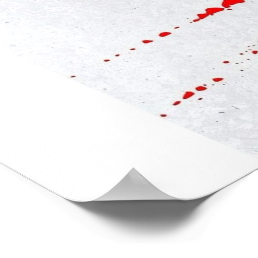 Samurai in Red Robe on White ポスター (角)