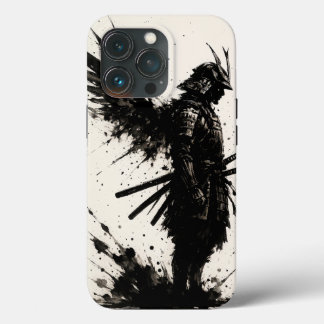 Samurai Ink Art – Coque iPhone Guerrier avec Ailes 13 Proケース