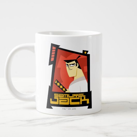 Samurai Jack Smiling Futuristic Frame Graphic ジャンボコーヒーマグカップ (左)