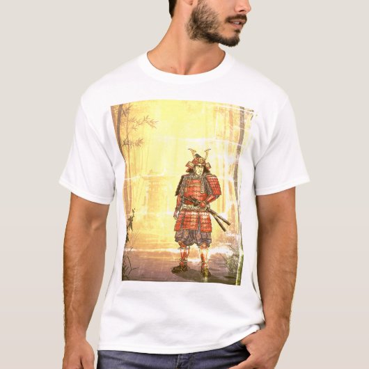 「samurai」Japanese style ink painting T-shirt Tシャツ (正面)