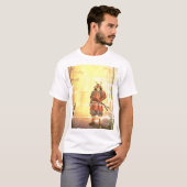 「samurai」Japanese style ink painting T-shirt Tシャツ (正面フル)