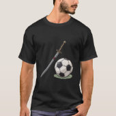 Samurai Katana and Soccer Ball - Japan Tシャツ (正面)