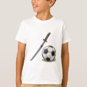 Samurai Katana and Soccer Ball - Japan Tシャツ (正面)