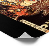 Samurai killing Tengu/bird Painting, c. 1800's ポスター (角)