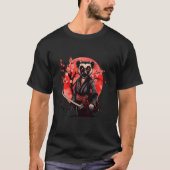 Samurai Lemur Kawaii Japanese Ninja Lemur Sakura T Tシャツ (正面)