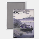 Samurai Magnet Mount Fuji Japanese Art マグネット (正面/裏面)