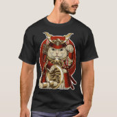 samurai neko from japanese lucky cat tシャツ (正面)