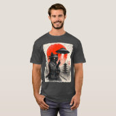 Samurai Ninja Cat Warrior UFO Japanese Anime Gifts Tシャツ (正面フル)