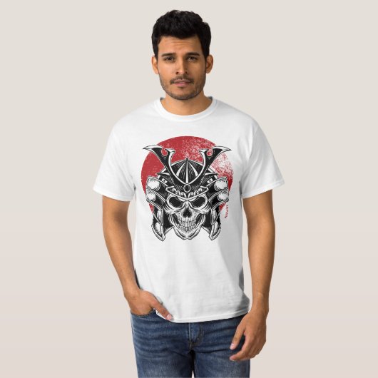 Samurai Oni Mask/ Masculina Máscara Samurai Oni Tシャツ (正面フル)