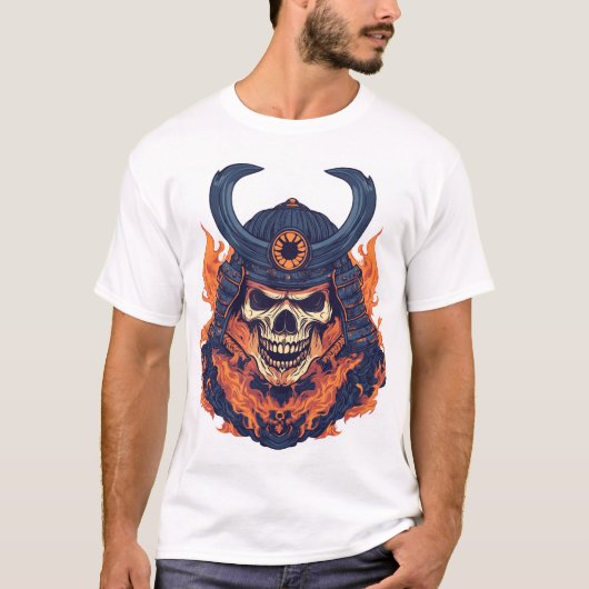 Samurai Oni Skull Tシャツ (正面)