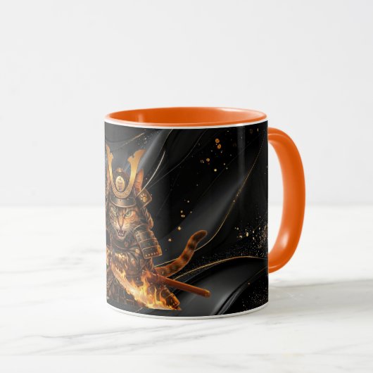 Samurai Orange Cat Warrior - Combo Coffee Mug マグカップ (正面右)
