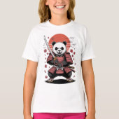 Samurai Panda  Bear Kids Basic T-Shirt Tシャツ (正面)