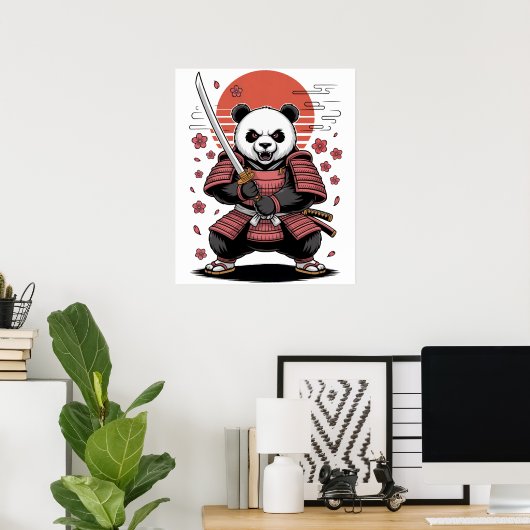 Samurai Panda Bear  Poster ポスター (ホームオフィス)