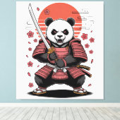 Samurai Panda  Bear Stretched Canvas Print キャンバスプリント (インサイチュ (ウッドフロア))