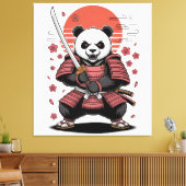 Samurai Panda  Bear Stretched Canvas Print キャンバスプリント (インサイチュ (リビング))