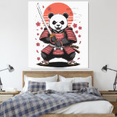 Samurai Panda  Bear Stretched Canvas Print キャンバスプリント (インサイチュ (寝室))