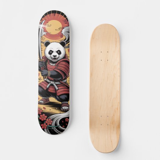 Samurai Panda Bear warrior Skateboard スケートボード (正面)