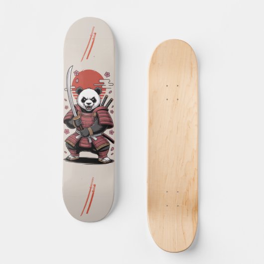 Samurai Panda Bear warrior Skateboard スケートボード (正面)