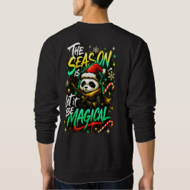 Samurai Panda Christmas Magic Men's Edgy Winter スウェットシャツ
