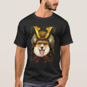 Samurai Pembroke Welsh Corgi Dog Japanese Warrior  Tシャツ (正面)