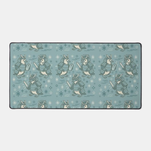 Samurai Penguin with Gaming Mouse  デスクマット (正面)