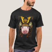 Samurai Pig Farmer Japanese Warrior Bushido Japane Tシャツ (正面)