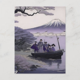 Samurai Postcard Mount Fuji Japanese Art ポストカード