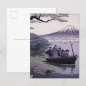 Samurai Postcard Mount Fuji Japanese Art ポストカード (正面/裏面)