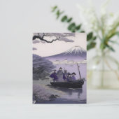 Samurai Postcard Mount Fuji Japanese Art ポストカード (スタンド正面)