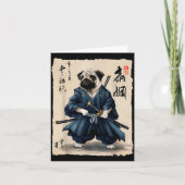 Samurai Pug Japanese Anime Dog Pug Lover Funny For カード (正面)