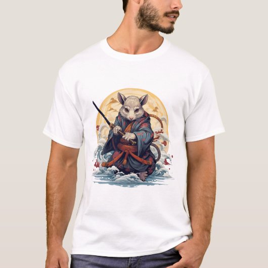  Samurai rat Basic white T-Shirt Tシャツ (正面)