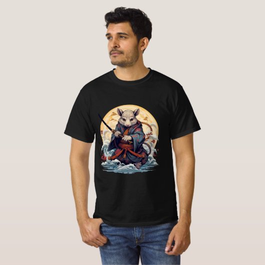 Samurai Rat Men's T-Shirts Tシャツ (正面フル)
