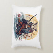 Samurai Rat Throw Pillows アクセントクッション (裏面(縦))