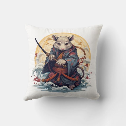 Samurai Rat Throw Pillows クッション (裏面)