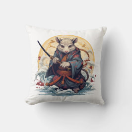 Samurai Rat Throw Pillows クッション