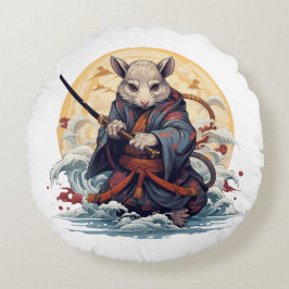 Samurai Rat Throw Pillows ラウンドクッション