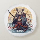 Samurai Rat Throw Pillows ラウンドクッション (裏面)