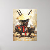 Samurai Resting Palette Knife Orange Impasto キャンバスプリント (正面)