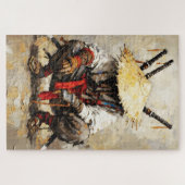 Samurai Resting Palette Knife Orange Impasto ジグソーパズル (横)