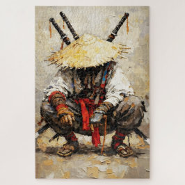 Samurai Resting Palette Knife Orange Impasto ジグソーパズル