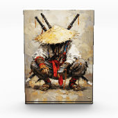 Samurai Resting Palette Knife Orange Impasto フォトブロック (正面)