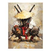 Samurai Resting Palette Knife Orange Impasto フォトプリント (正面)