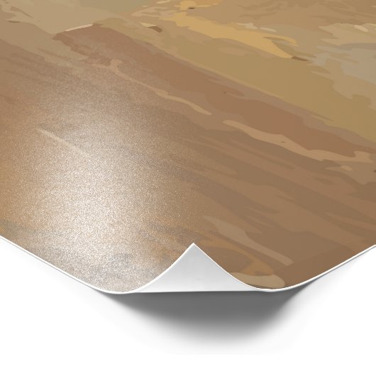 Samurai Resting Palette Knife Orange Impasto フォトプリント (角)