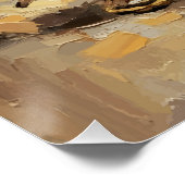 Samurai Resting Palette Knife Orange Impasto ポスター (コーナー)