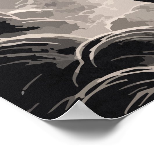 Samurai Ronin in Red Moon - Japanese Anime Art ポスター (角)