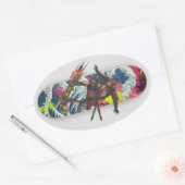 Samurai Skateboard Art – Japanese Spirit & Street  楕円形シール (封筒)