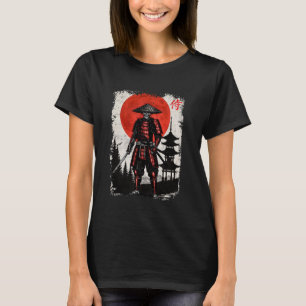 Samurai Skeleton日本のヴィンテージグラフィック浮世絵 Tシャツ