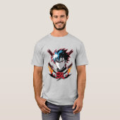 Samurai Soul | アニメ戦士Tシャツ メンズ Tシャツ (正面フル)